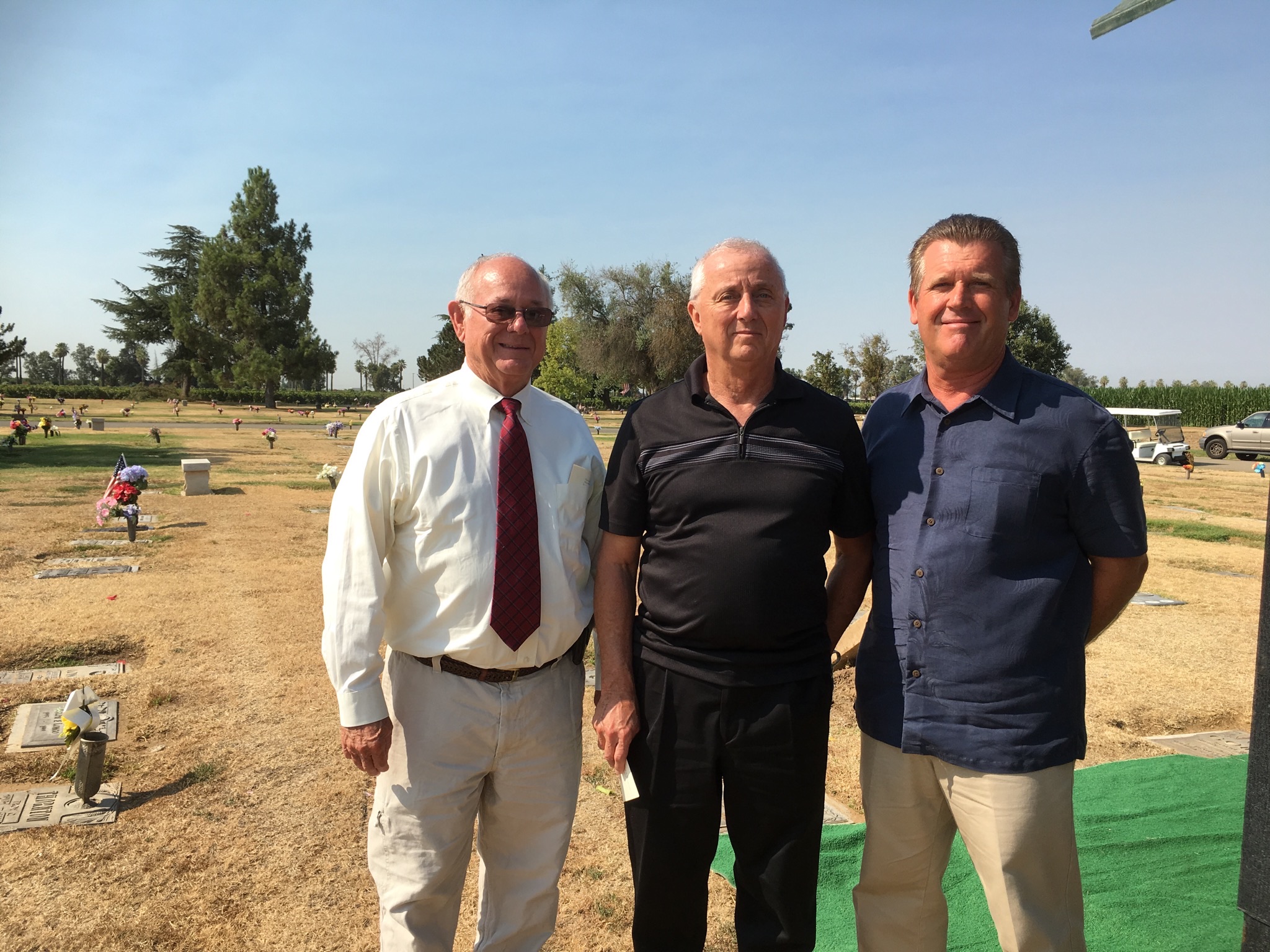 Helmut with his brother's at his mother's funeral